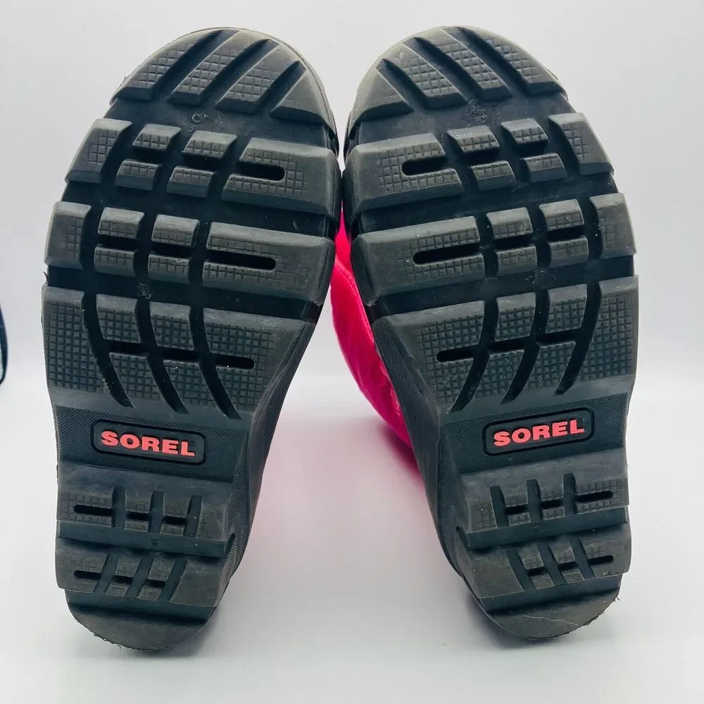 Sorel Snow Boots Youth Size 5 Pink Insulated Removable Liners‎ Adjustable Nice!